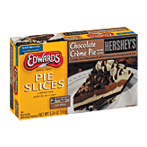 Edwards  hershey's chocolate creme pie in a chocolaty cookie crumble crust, 2 slices Left Picture